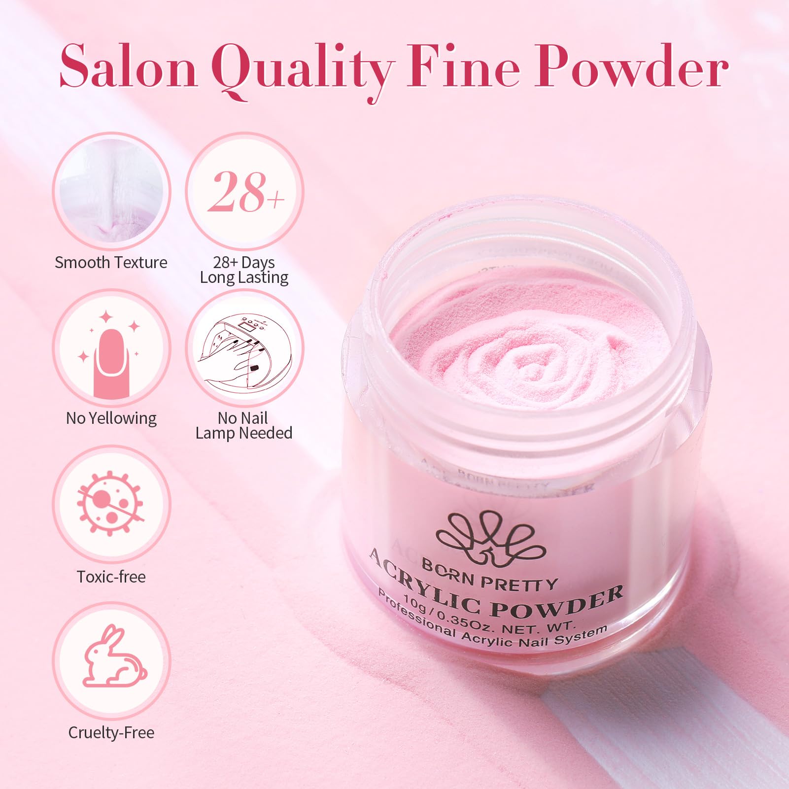 BORN PRETTY Professional Acrylic Nail Kit with Clear Pink & Milky White Powder - 3 Boxes Acrylic Nail Powder, 60ML Liquid, Nail Tips & Complete Tool Set for Salon & Home Manicure