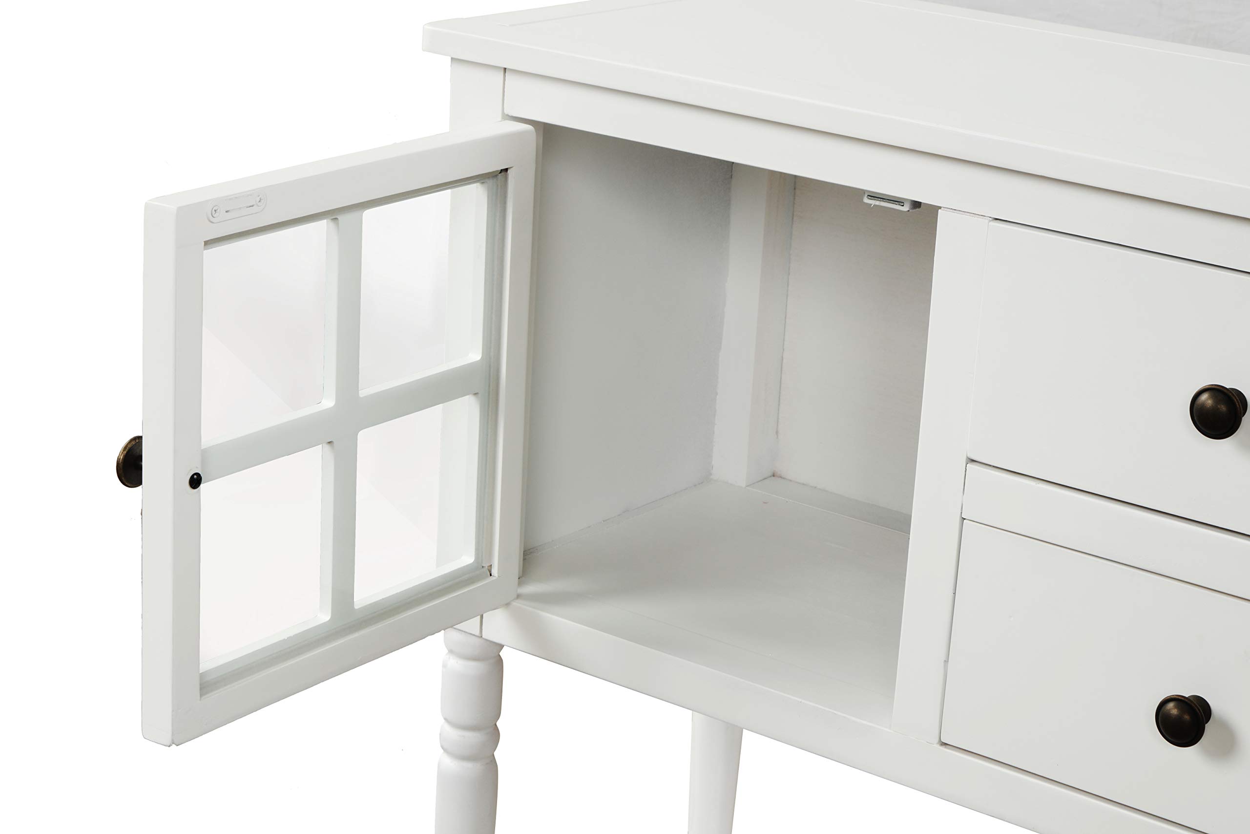 ZSQ Rustic Console Table - Entryway Buffet Cabinet & Sofa Table for Living Room, Dining Room - White | Perfect for Hallway Storage, Farmhouse Decor & Small Space Furniture