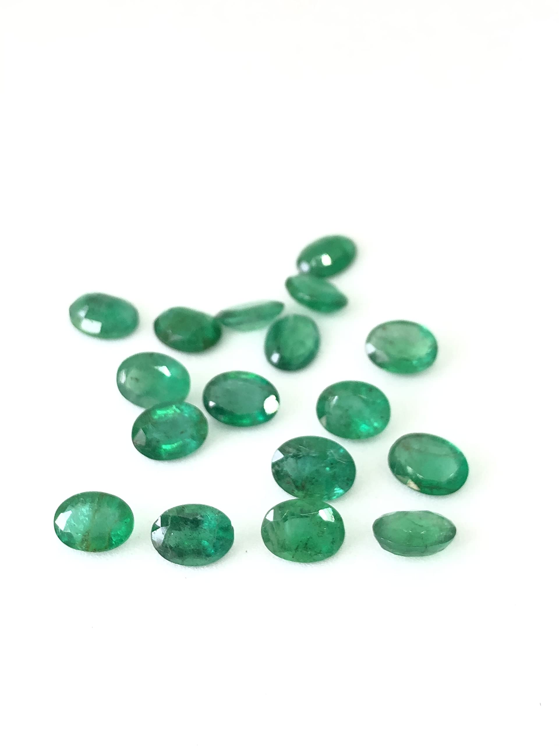 8x6mm Zambian Natural Emerald Oval Cut Loose Gemstone - AAA Quality Faceted Green Emerald for Rings, Earrings, Pendants & Necklaces | Perfect for Engagement Jewelry, Birthday Gifts & Special Occasions
