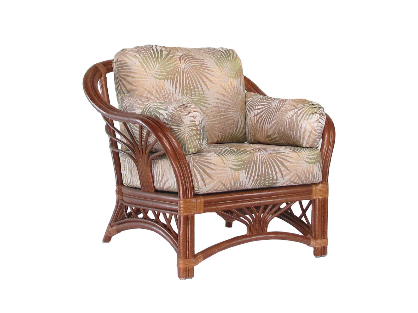 Rattan Lounge Club Chair for Living Room - Modern Wicker Accent Chair (#1692AW-IS) - Perfect for Patio, Sunroom & Boho Home Decor
