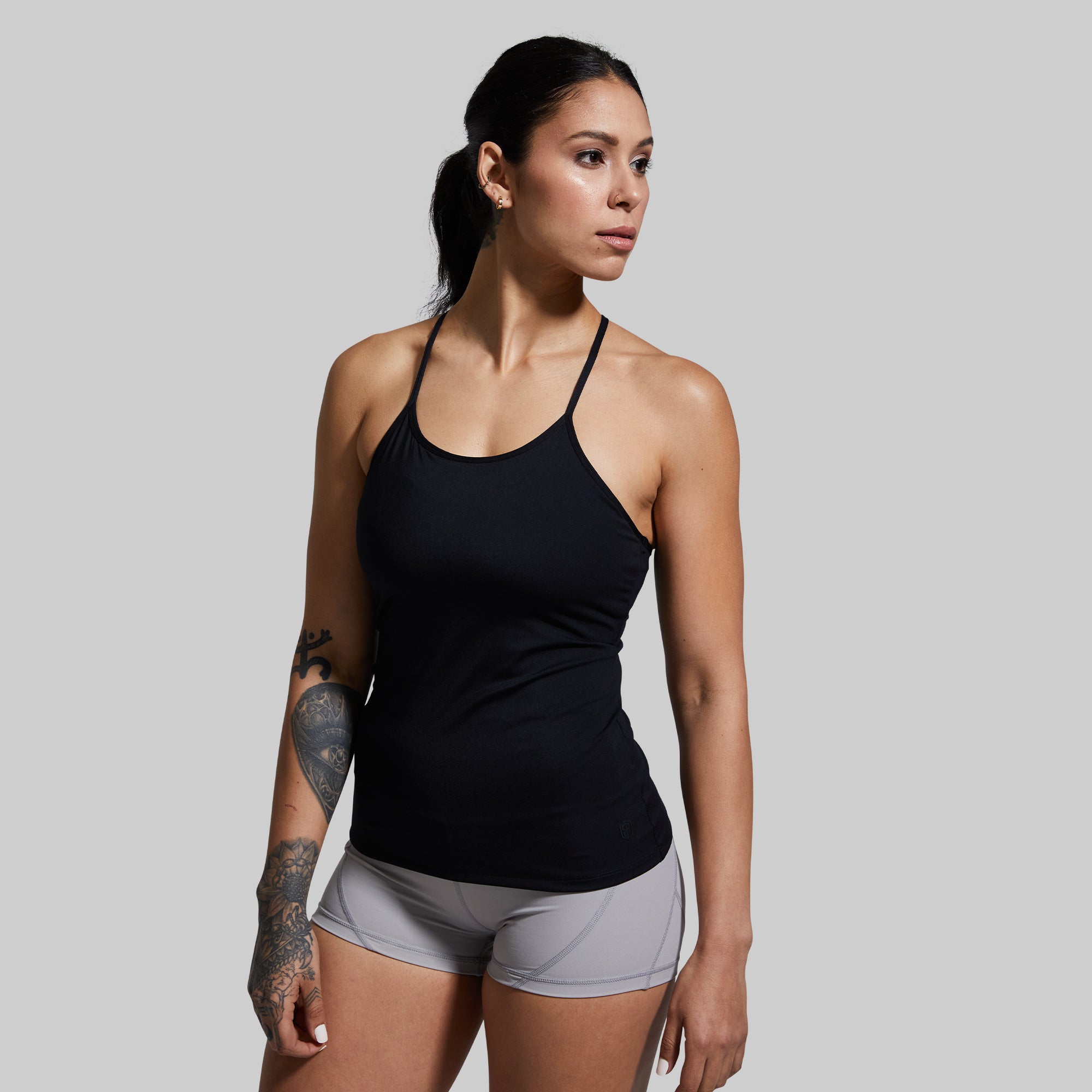 Drop Shot Tank Top for Women - Soft & Breathable Black Workout Shirt - Perfect for Yoga, Running & Gym