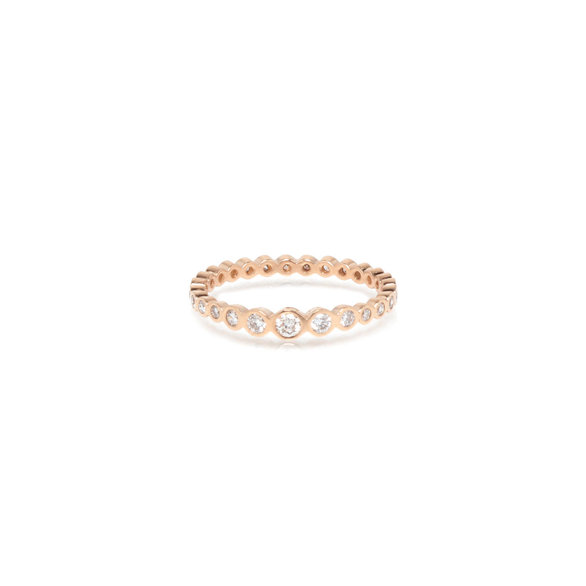 14K Graduated Diamond Bezel Eternity Band Ring for Women - Elegant Wedding, Anniversary, or Special Occasion Jewelry Gift