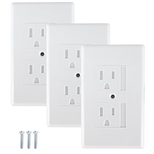 Mommy's Helper Safe Plate Electrical Outlet Covers - Standard Size, White (3 Pack) - Childproof & Baby Safety for Home & Nursery