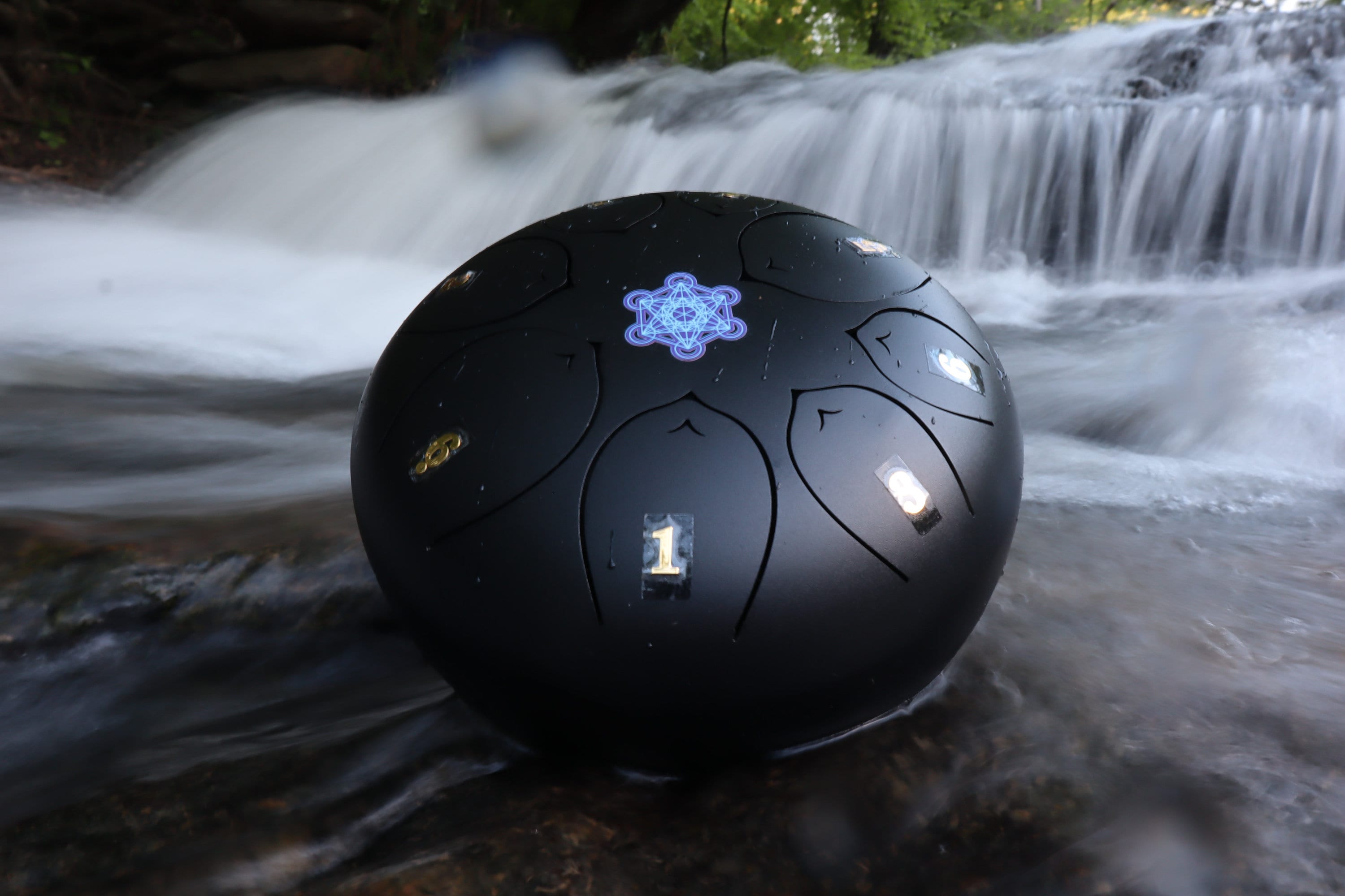 Metatron's Cube 8 Steel Tongue Drum in F Key - Sacred Geometry Handpan for Meditation, Energy Healing & Sound Therapy | Shamanic & Ethereal Musical Instrument for Yoga, Reiki & Spiritual Practices