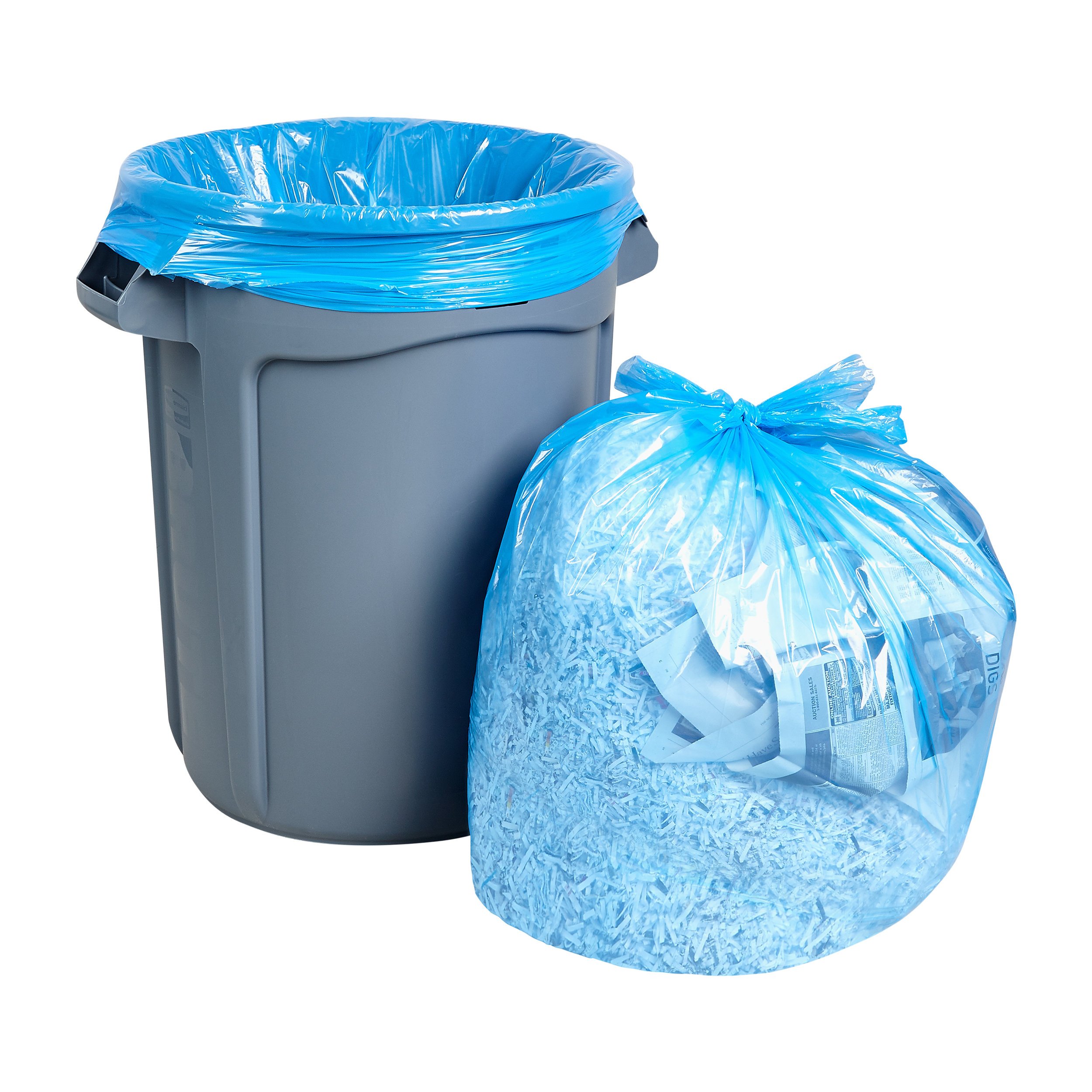 55 Gallon Heavy Duty Blue Recycling Trash Bags - 50 Count with Drawstring Ties - Extra Large Plastic Garbage Bags for Home, Office & Outdoor Waste Disposal