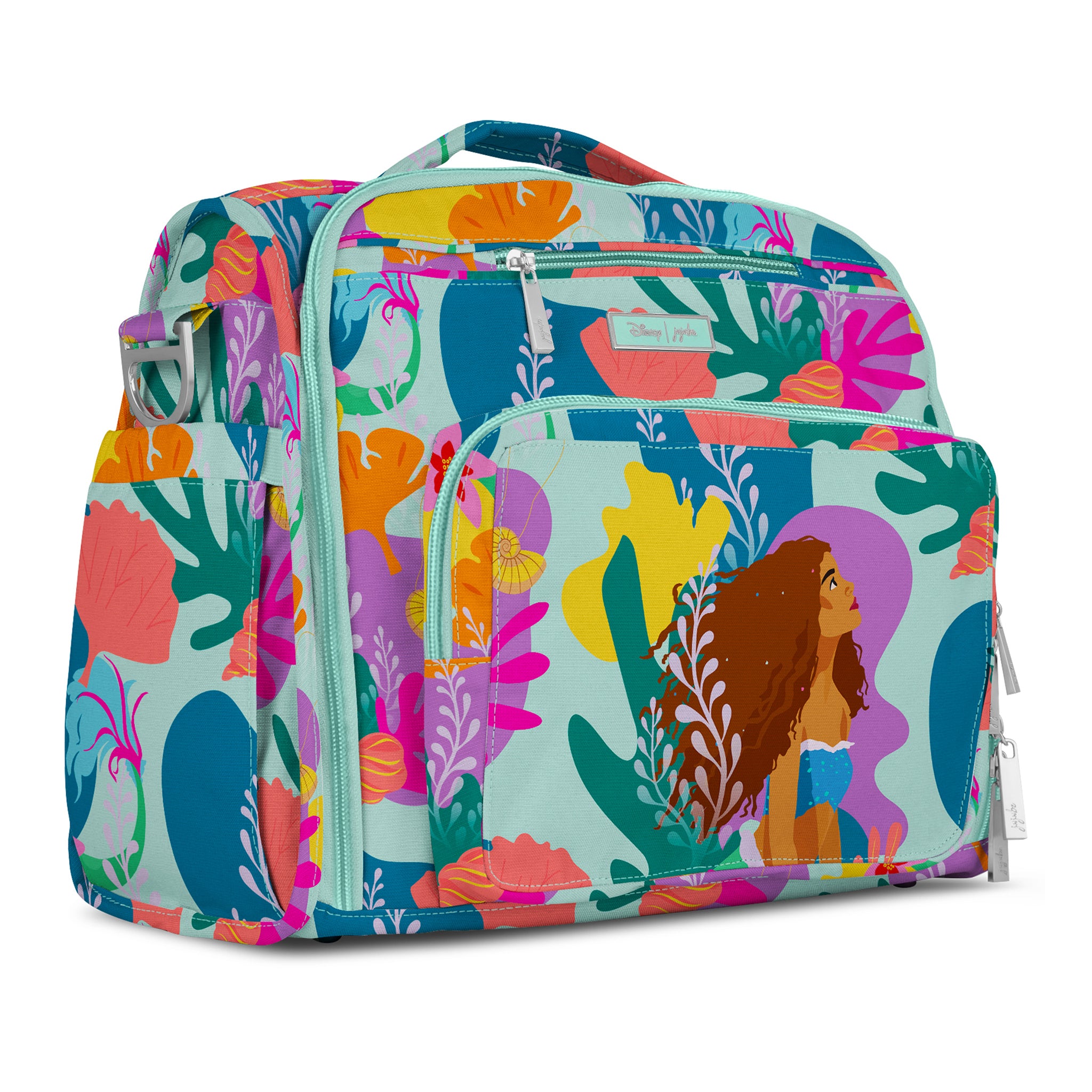 JuJuBe x Disney The Little Mermaid Ocean of Dreams Collection - Waterproof Diaper Bag & Travel Tote for Moms - Perfect for Beach Trips, Pool Days & Baby Essentials Organization (Canada Exclusive)