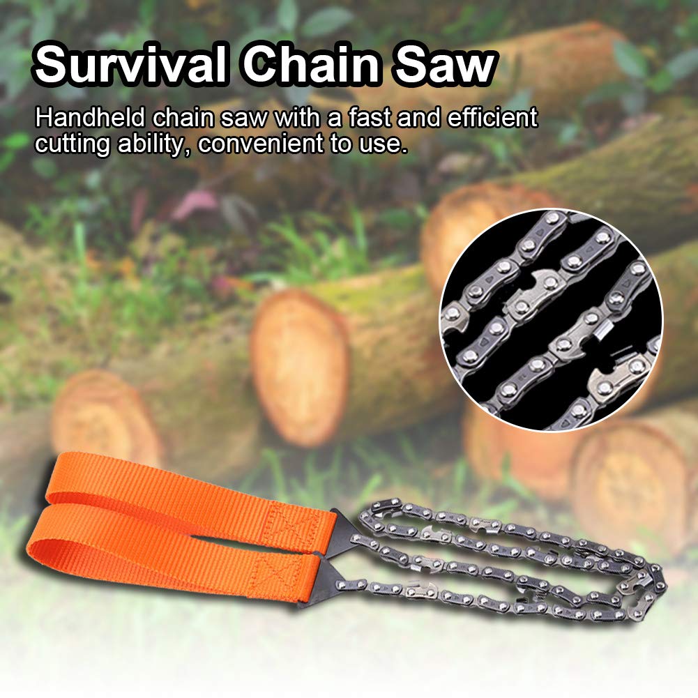 Portable Hand Chain Saw for Camping & Survival - Compact Rope Saw with Carrying Bag - Perfect for Hiking, Backpacking & Emergency Outdoor Cutting