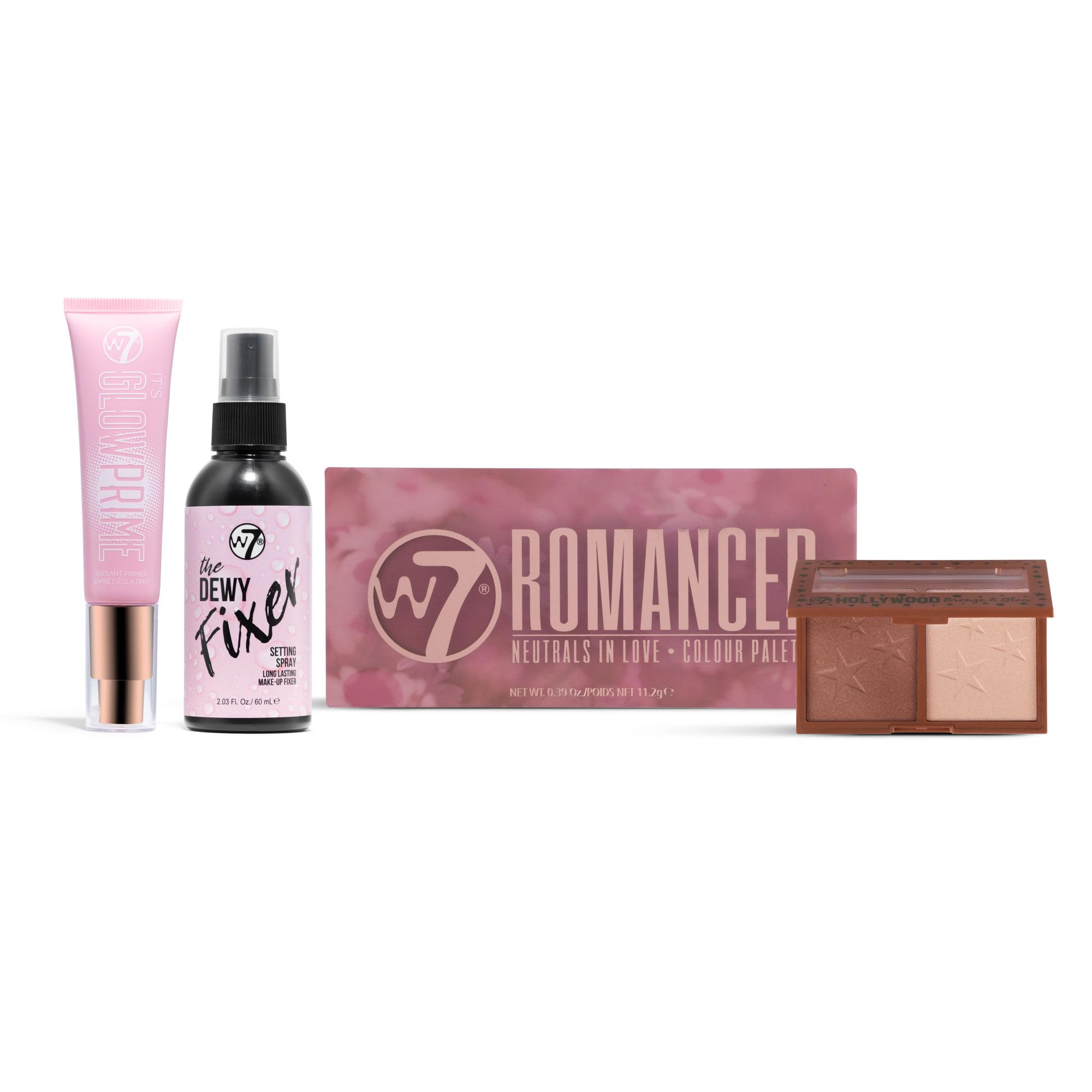 W7 Ultimate Glow Set - 4 Piece Dewy & Radiant Makeup Kit for Bright, Flawless Skin | Highlighting, Contouring & Glowing Makeup Essentials for Day & Night Looks