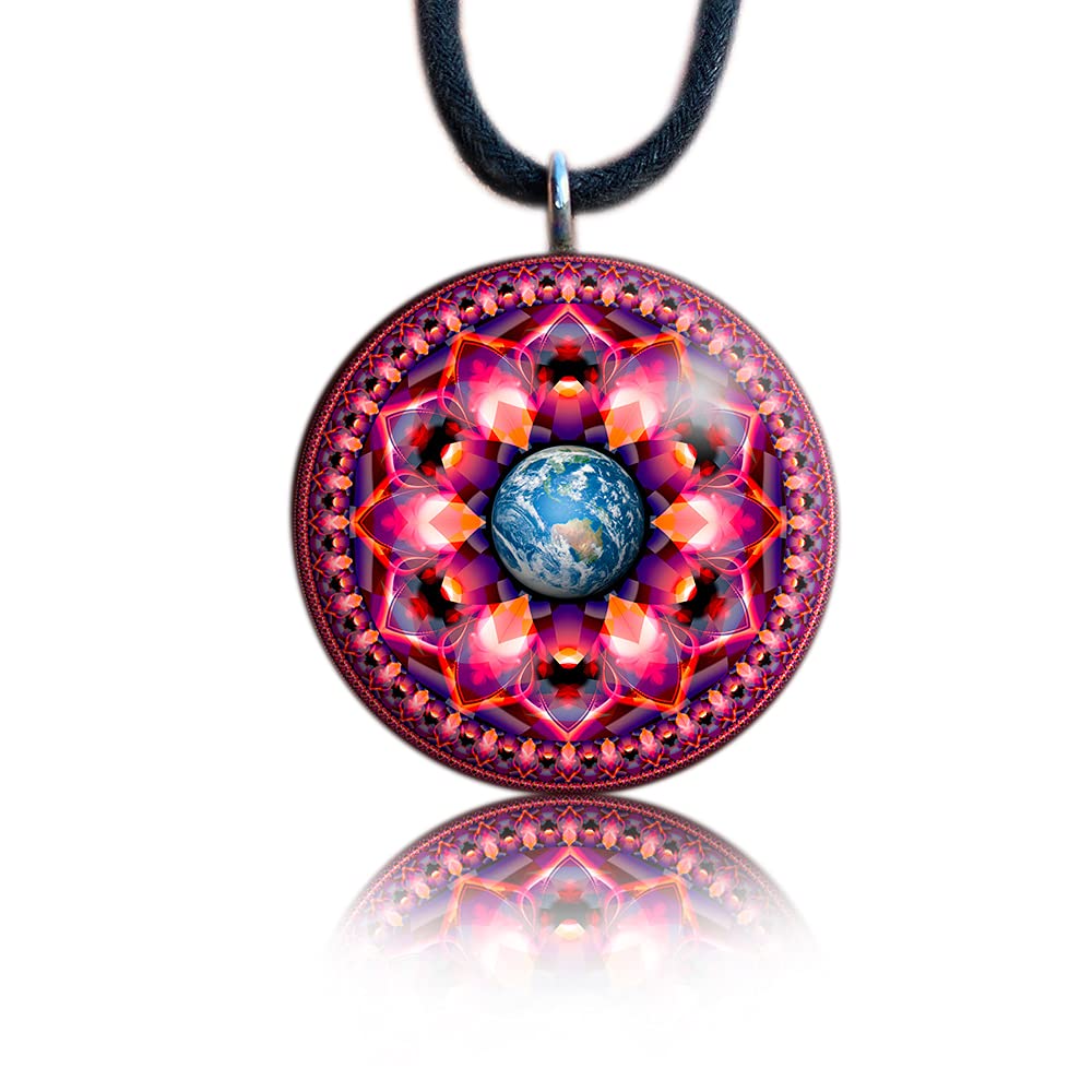 Orgonite Necklace - Gaia Orgone Pendant with Tesla Coil Design | Mother Earth & Pachamama Spiritual Jewelry | Energy Balancing & Protection Amulet for Meditation, Healing & Positive Energy