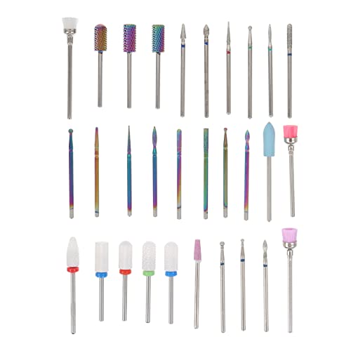 FRCOLOR Professional Manicure Tools Set - 12PCS Nail Drill Bits Kit with Carbide Tips for Acrylic, Gel & Natural Nails | Nail File, Polisher & Art Tools | Perfect for Home Salon & Professional Use