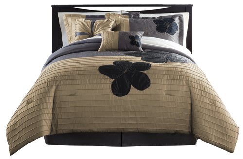 Beco Home Floral Cascade Comforter Set Full/Queen Size - Luxury Floral Bedding Set with Matching Pillow Shams - Perfect for Master Bedroom, Guest Room & Cozy Home Decor