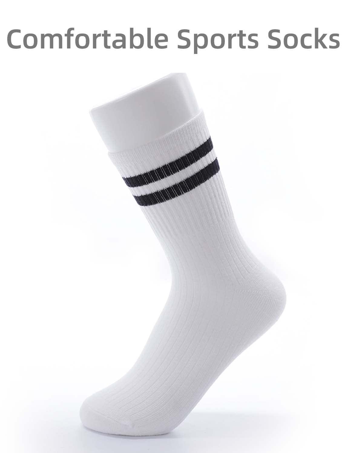 5-Pack Women's Mid Calf Socks - Black, White, Yellow, Rose Red & Green - Comfortable Everyday Casual Socks for Work, Sports & Daily Wear