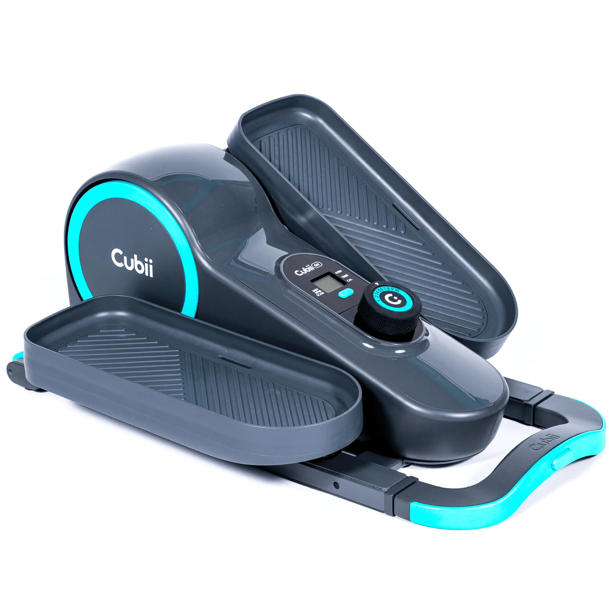 Cubii GO Aqua - Compact Under Desk Elliptical Machine with LCD Monitor, Adjustable Resistance, Portable Design with Wheels & Handle - Perfect for Home Office, Small Spaces & Low-Impact Workouts