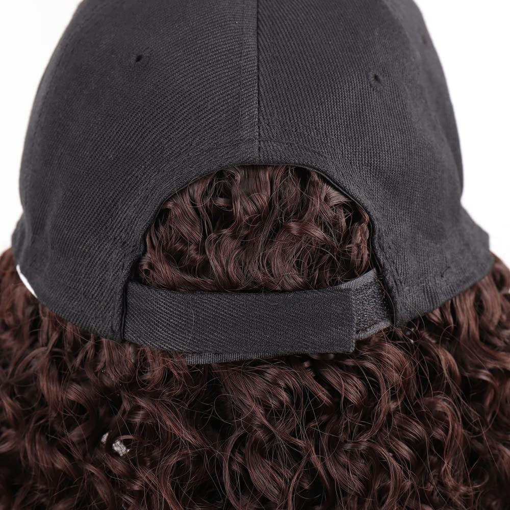 One Piece Baseball Cap with 21 Inch Long Wavy Hair Extension - Synthetic Wig Hat for Women & Girls - Perfect for Cosplay, Costume Parties & Everyday Fashion