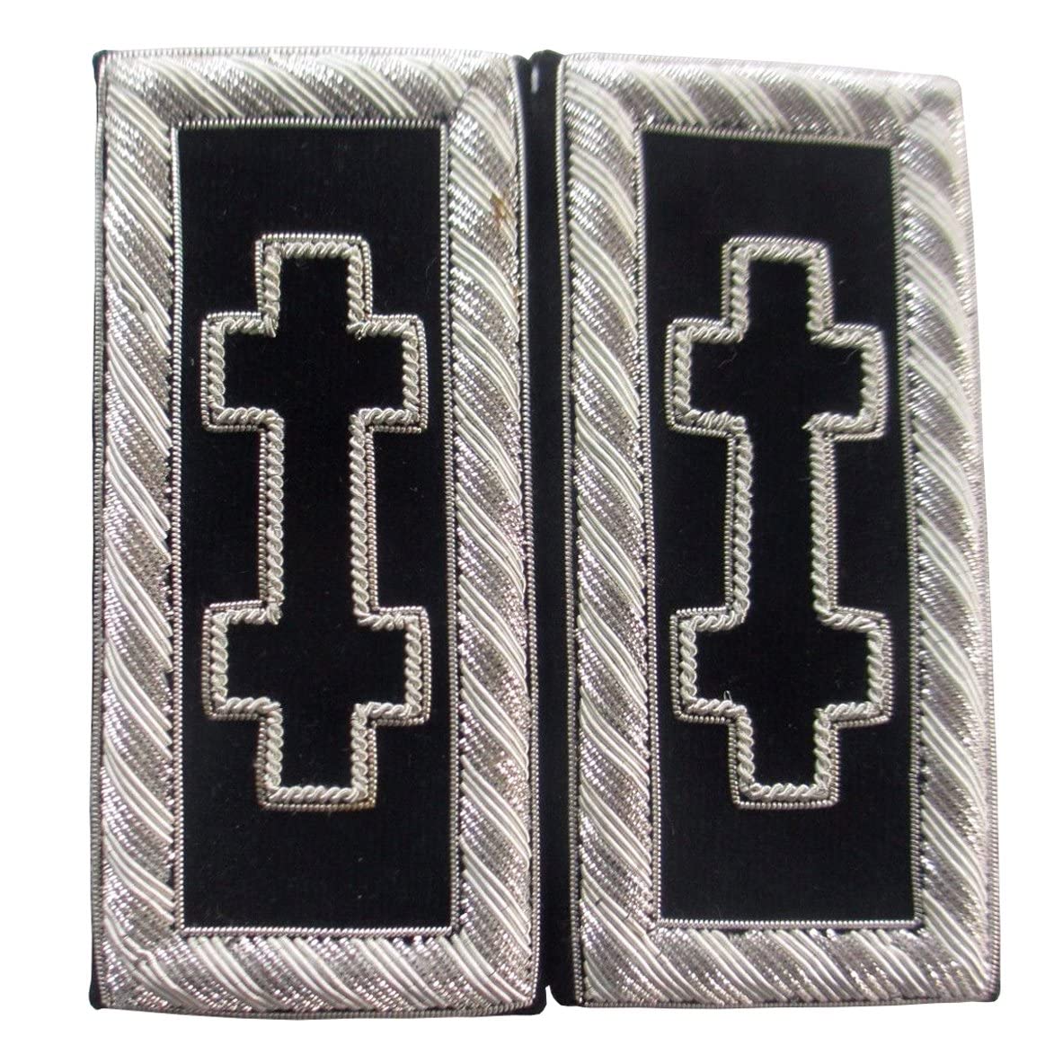 Knights Templar Shoulder Boards - Premium Bullion Embroidery for Military Uniforms & Historical Reenactments