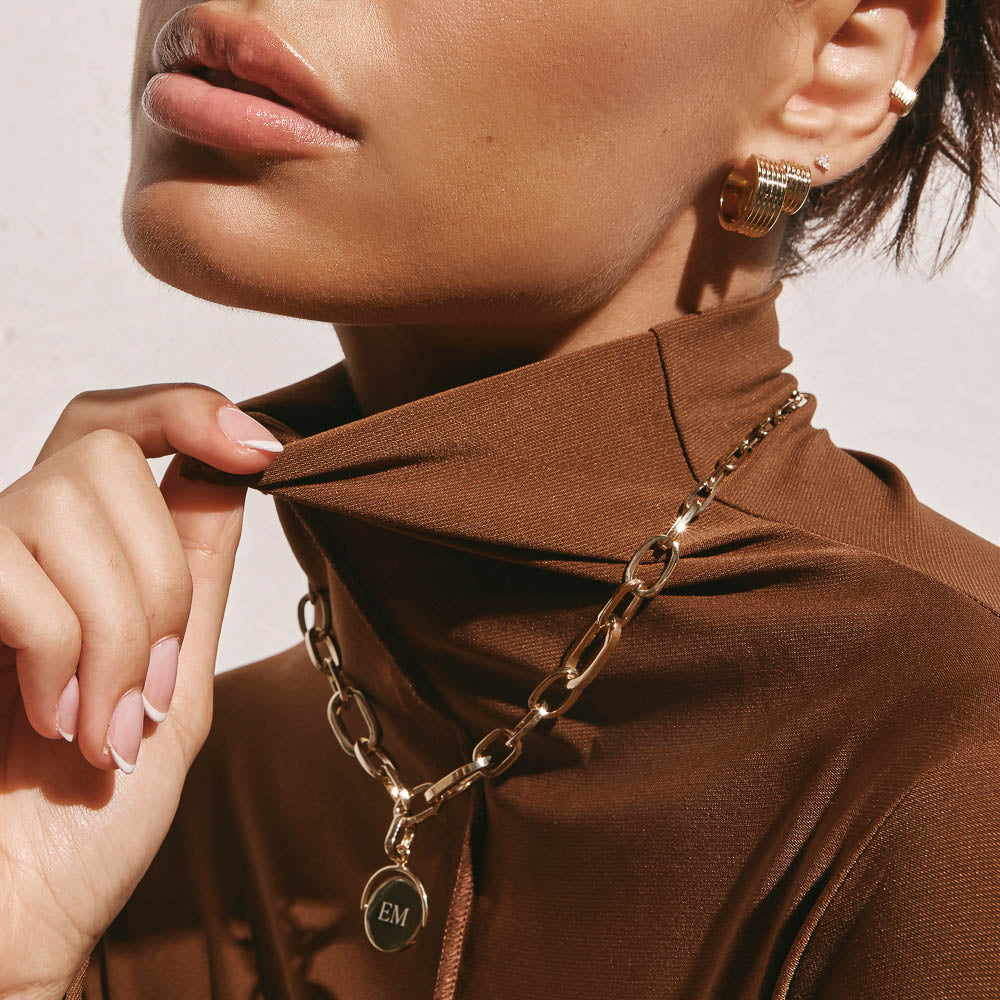 Bold Paperclip Chain Necklace - 14K Gold Plated Dainty Minimalist Jewelry for Women, Perfect for Everyday Wear & Layering