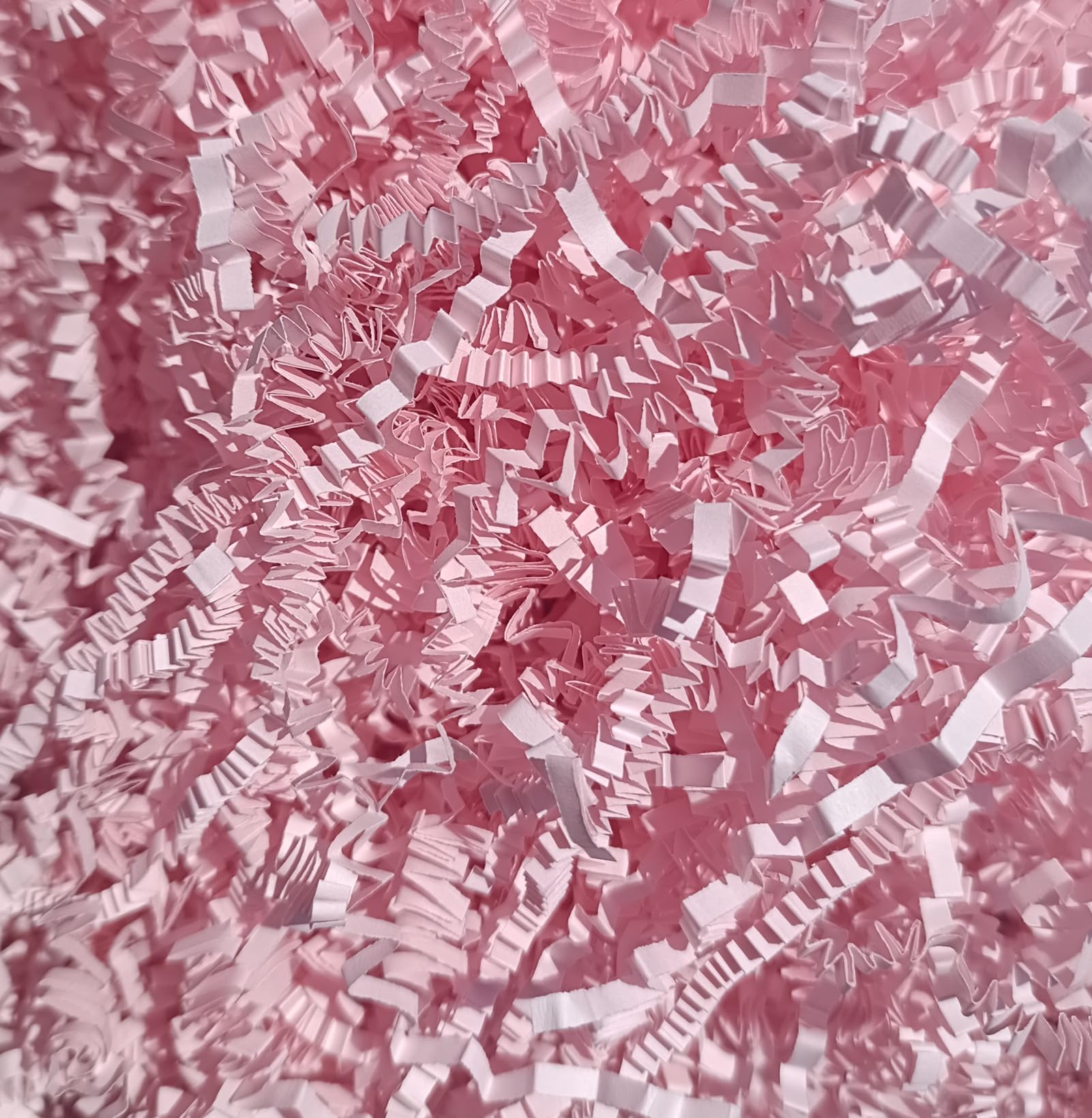 JHESAO 1LB Pink Crinkle Cut Paper Shreds - Gift Box & Basket Filler, Packaging Confetti for Birthdays, Weddings & Party Decorations