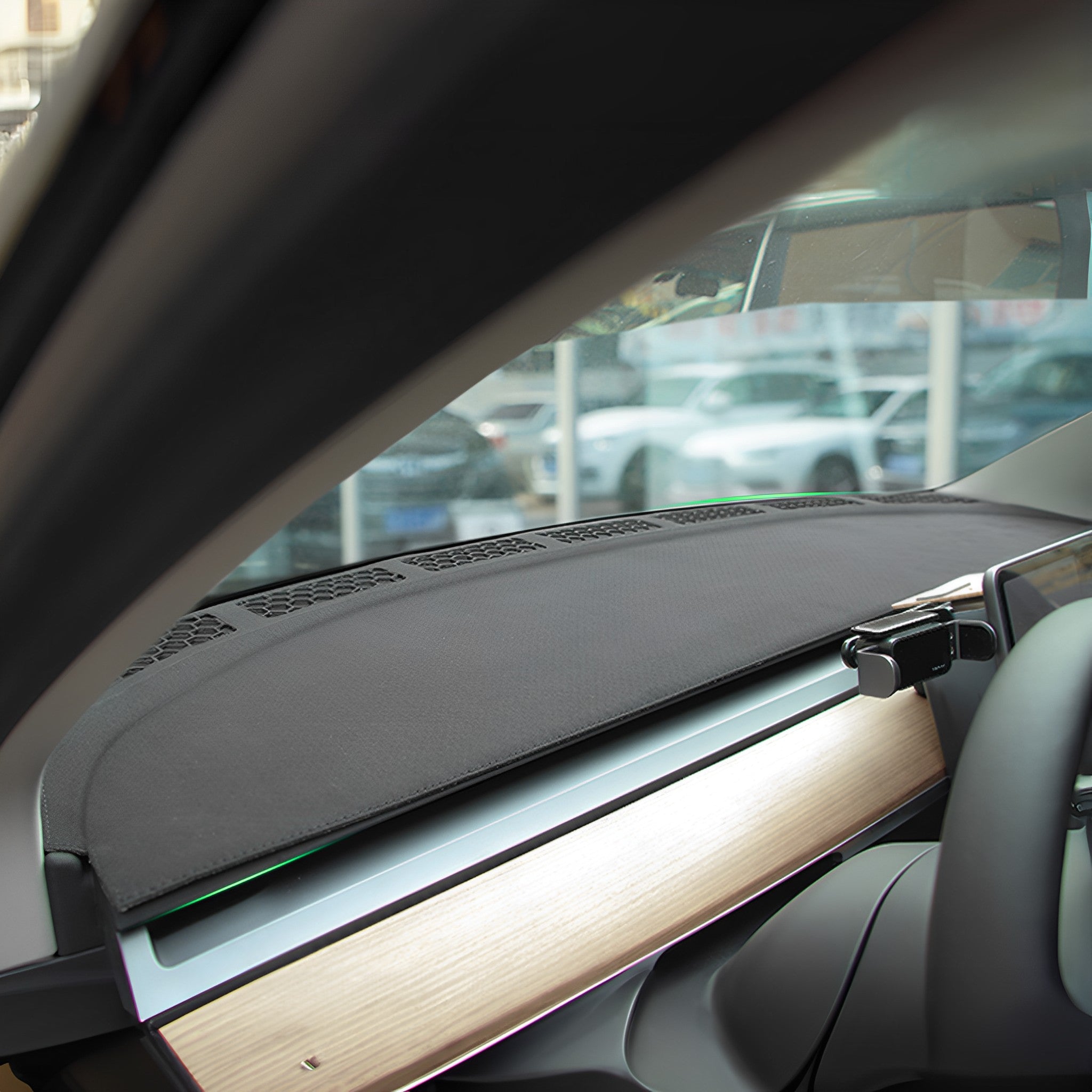 Premium Anti-Glare & Heat Resistant Microfiber Dashboard Cover for Tesla Model 3 & Model Y - Perfect for Sun Protection & Interior Protection While Driving or Parking