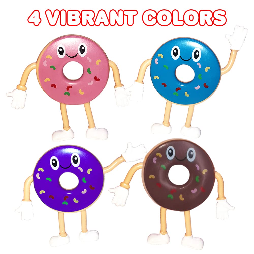 ArtCreativity 12-Piece Bendable Donut Figures Set - Flexible Fun Toys for Kids | Party Favors, Stress Relief Fidget Toys, Easter Basket & Piñata Fillers | Perfect for Birthday Parties, Classroom Rewards & Sensory Play