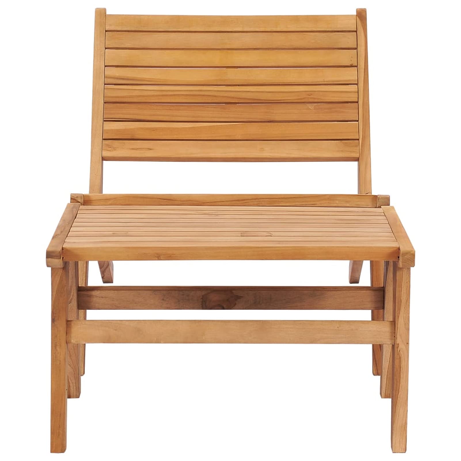 Stackable Outdoor Patio Chairs with Footrest - Solid Teak Wood Folding Garden Chairs for Poolside, Deck, Backyard & Balcony - Weather-Resistant Patio Furniture Set