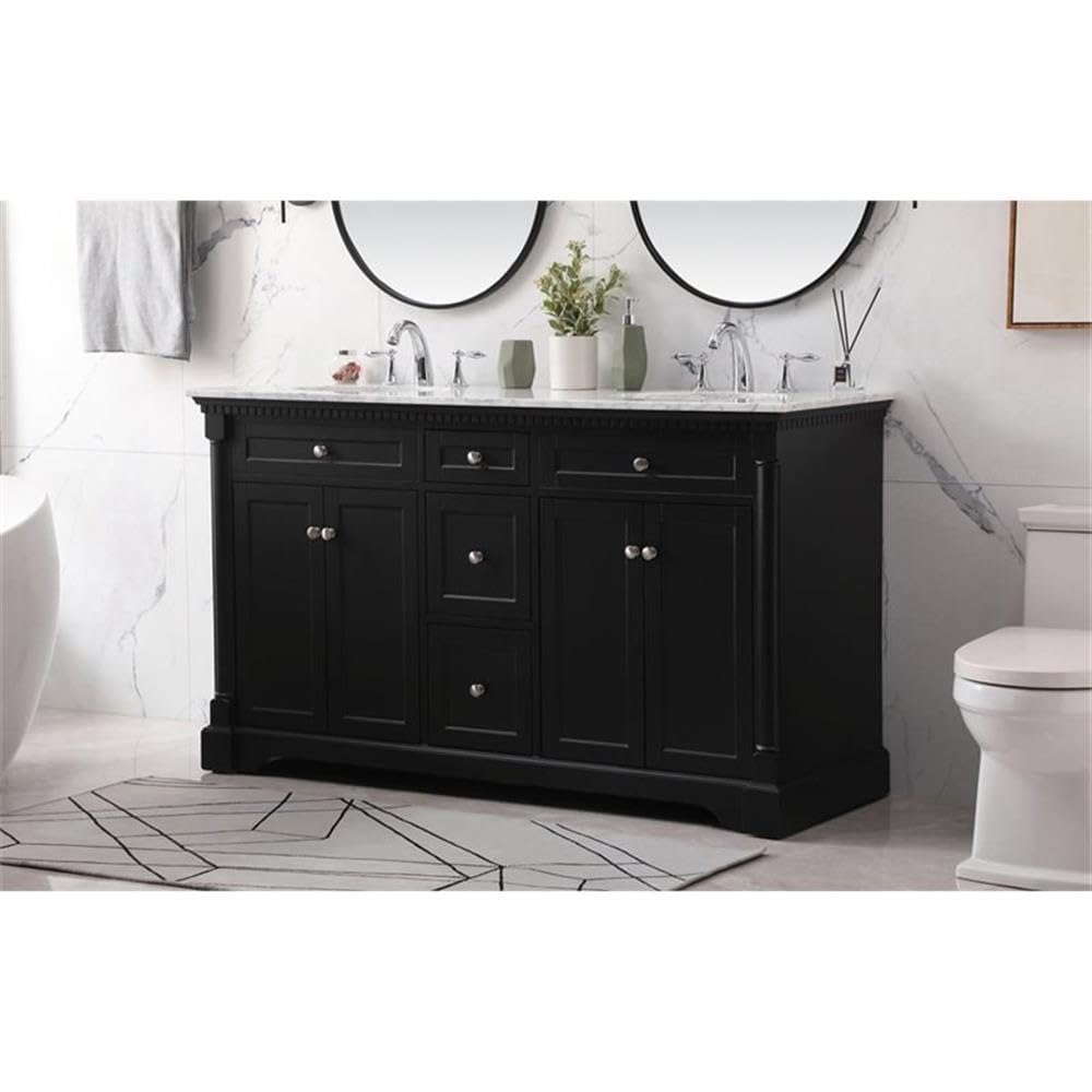 Modern Under Sink Bathroom Storage Organizer Cabinet - 28 Inch Elegant Black LED Double Ring Chandelier for Bathroom & Kitchen Decor - Perfect for Small Space Organization & Stylish Lighting