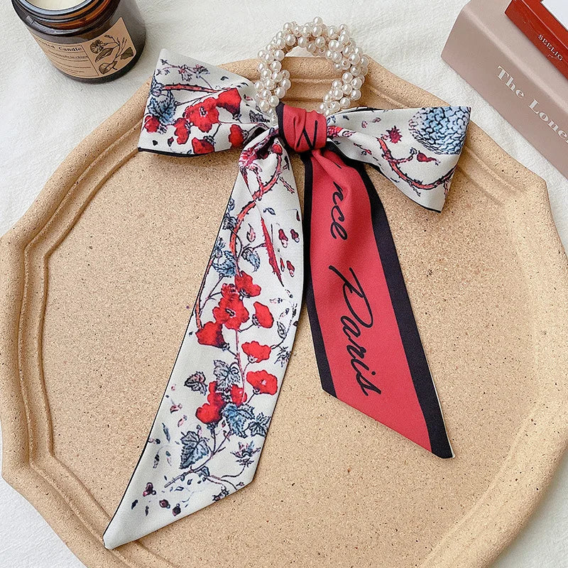 Satin Scrunchie Hair Tie with Long Ribbon - Elegant Hair Accessory for Women & Girls, Perfect for Everyday Wear, Parties, and Special Occasions