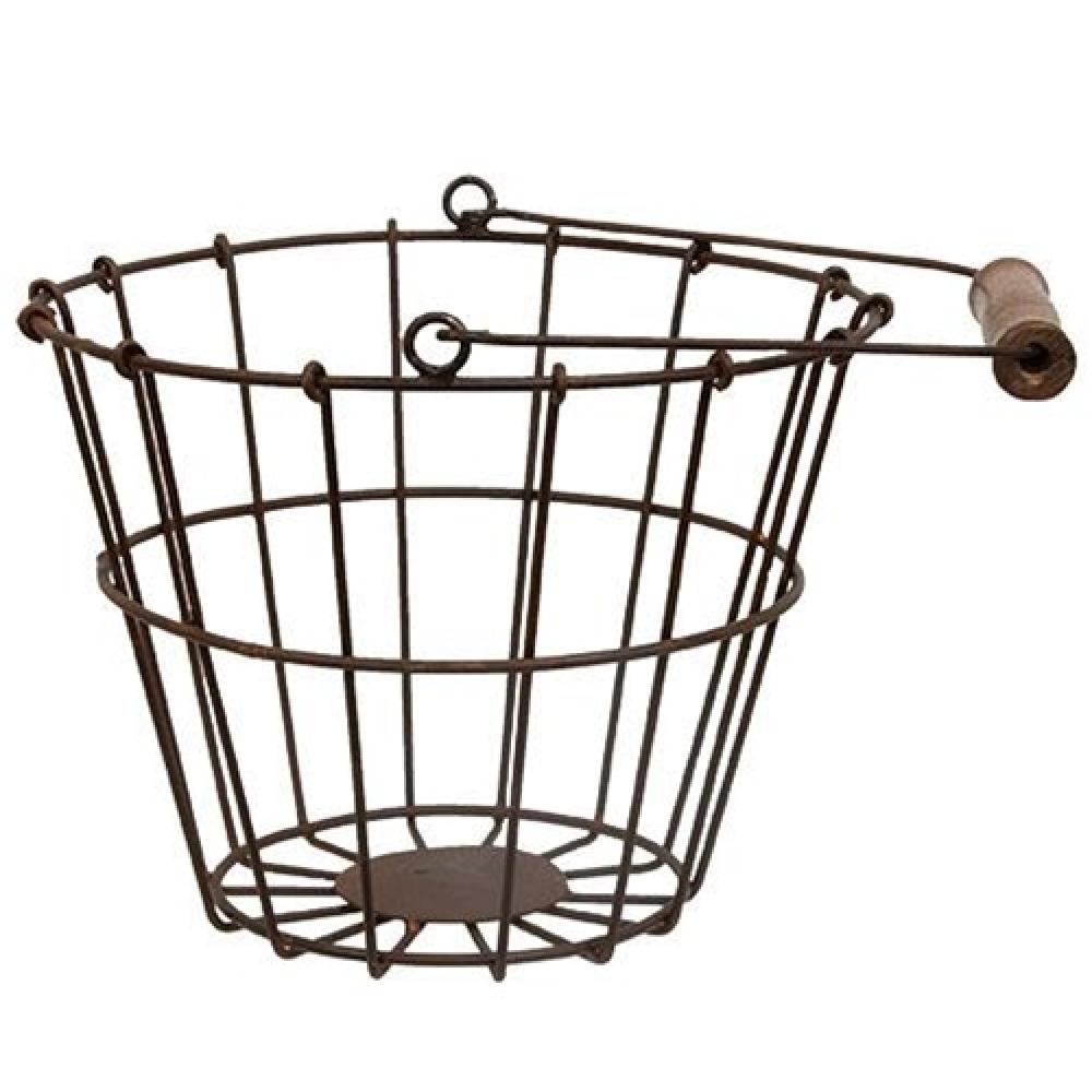 Vintage Rustic Wire Egg Basket - Handmade Farmhouse Style Basket for Fresh Eggs, Fruits & Decor | Perfect for Farmhouse Kitchen, Easter Decor, Farmers Market & Country Home Decor