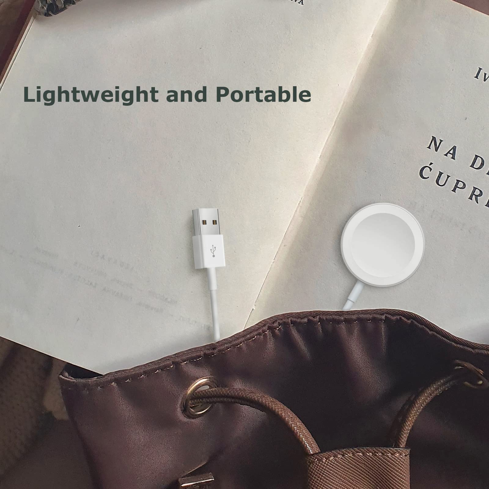DDUAN Upgraded 5.0ft Apple Watch Charger - Wireless Charging Cable Compatible with Apple Watch Series 9/8/7/6/SE/SE2/5/4/3/2/1 - Portable Charger for Travel, Office & Home Use