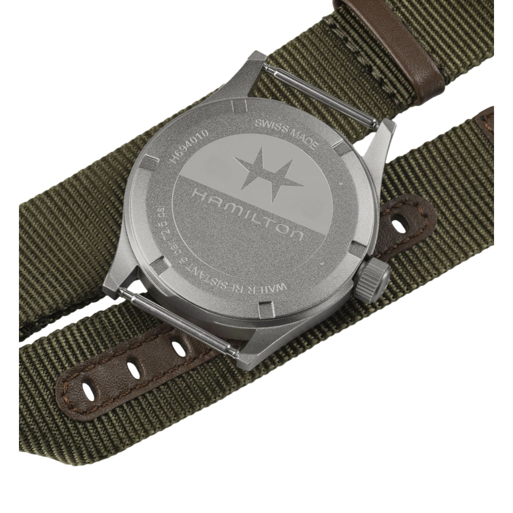 Khaki Field Quartz 38mm Watch - White Dial with Two-Piece Strap | Military Style Timepiece for Men, Outdoor Adventure & Casual Wear
