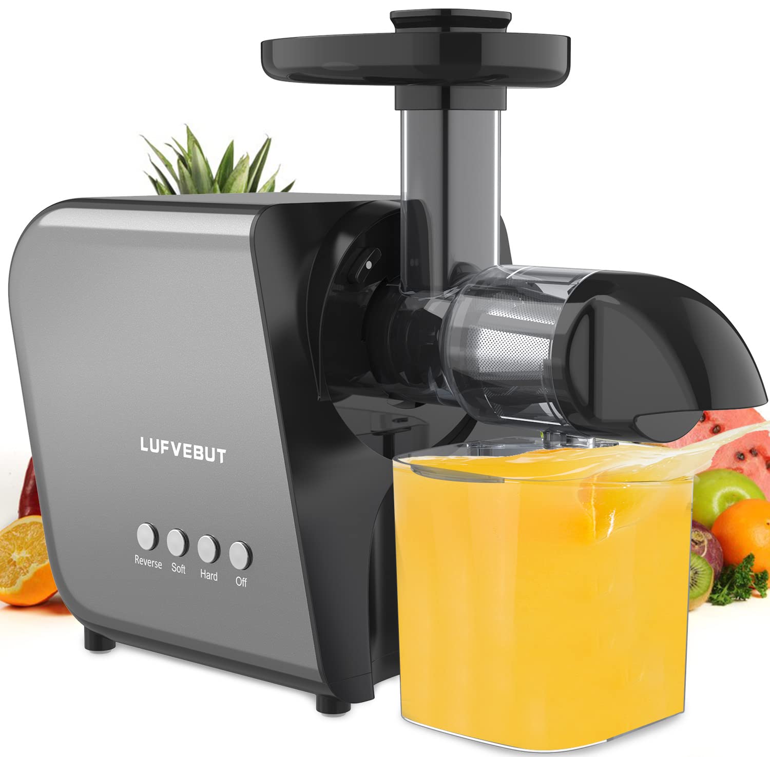 Premium Slow Masticating Juicer for Fruits & Vegetables - Cold Press Electric Juicer Machine with Quiet Motor, Reverse Function & Dishwasher Safe - Perfect for Healthy Juicing, Ginger, Beets, Carrots & Celery - Ideal for Home, Office & Gym Use