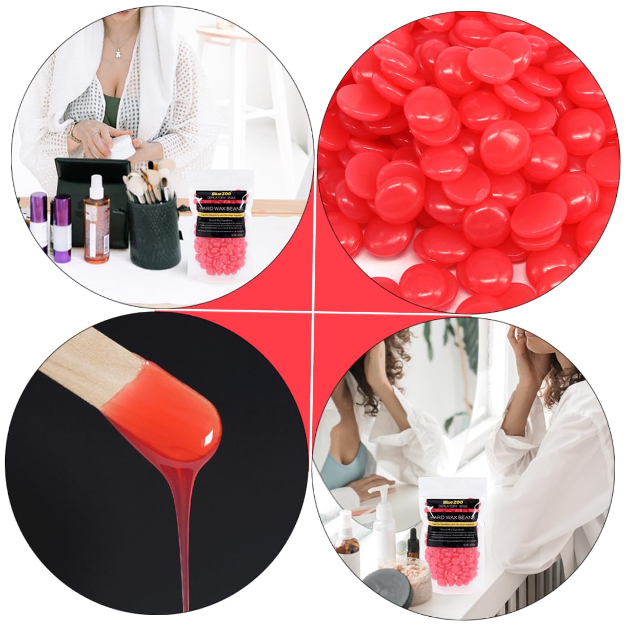 2-Pack Hard Wax Beans & Wax Warmer Kit for Hair Removal - Professional Sugaring Waxing Kit with Beeswax for Face, Legs, Bikini & Body - Perfect for Salon & Home Use
