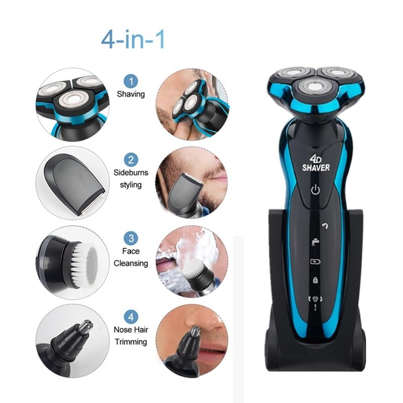 Electric Head Shaver for Bald Men - Rechargeable & Washable Men's Shaver - Smooth Shaving Machine for Daily Use at Home or Travel