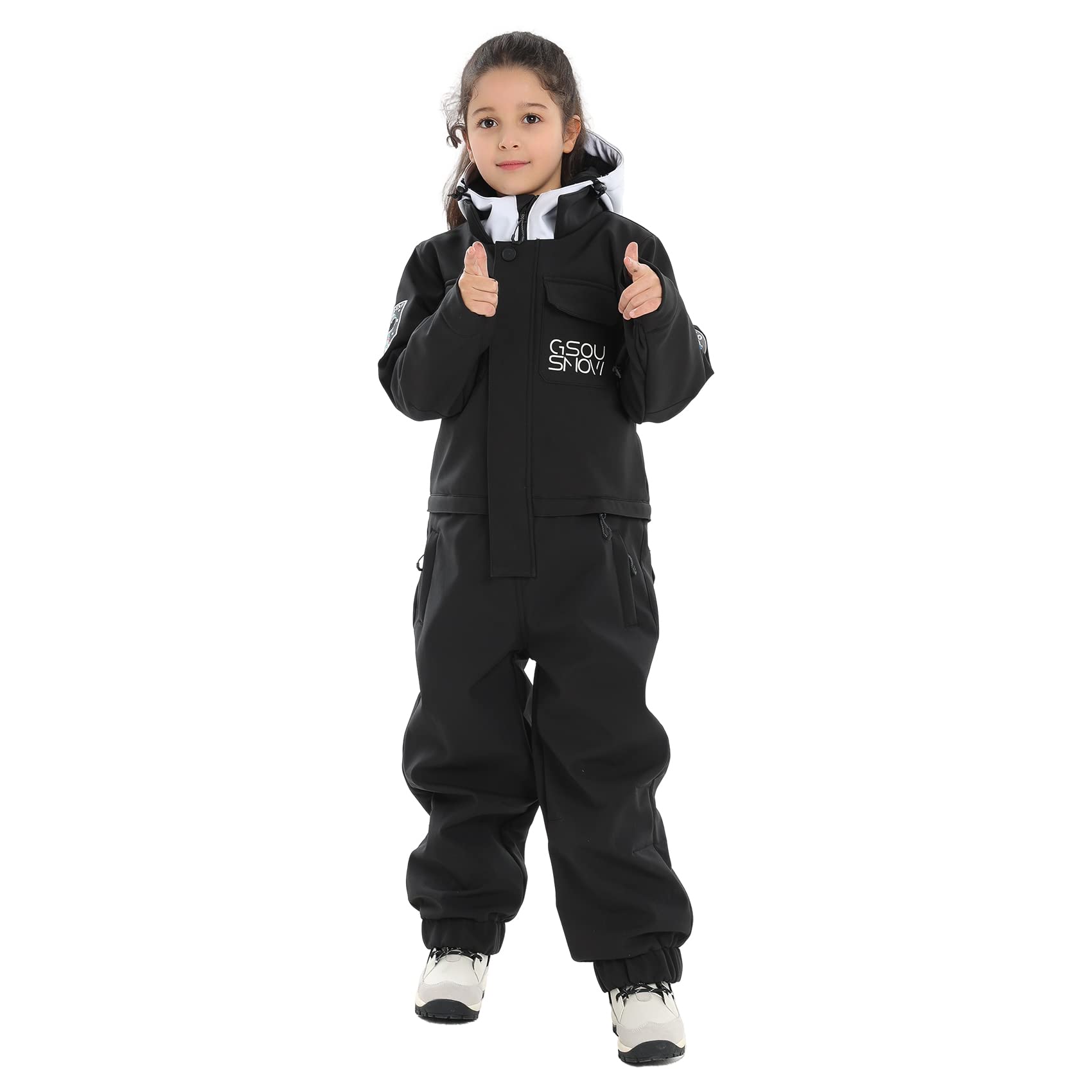 GSOU SNOW Kids Ski Suit - Waterproof One-Piece Snowsuit for Boys & Girls - Winter Snowboard Jacket & Pants Set for Skiing, Snowboarding & Outdoor Play