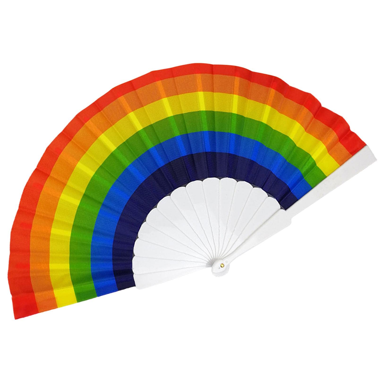 Rainbow Hand Fan for Drag Queens - Foldable Colorful Handheld Fan for Parades, Music Festivals & Dance Performances | Perfect Accessory for LGBTQ+ Events, Pride Celebrations & Costume Parties