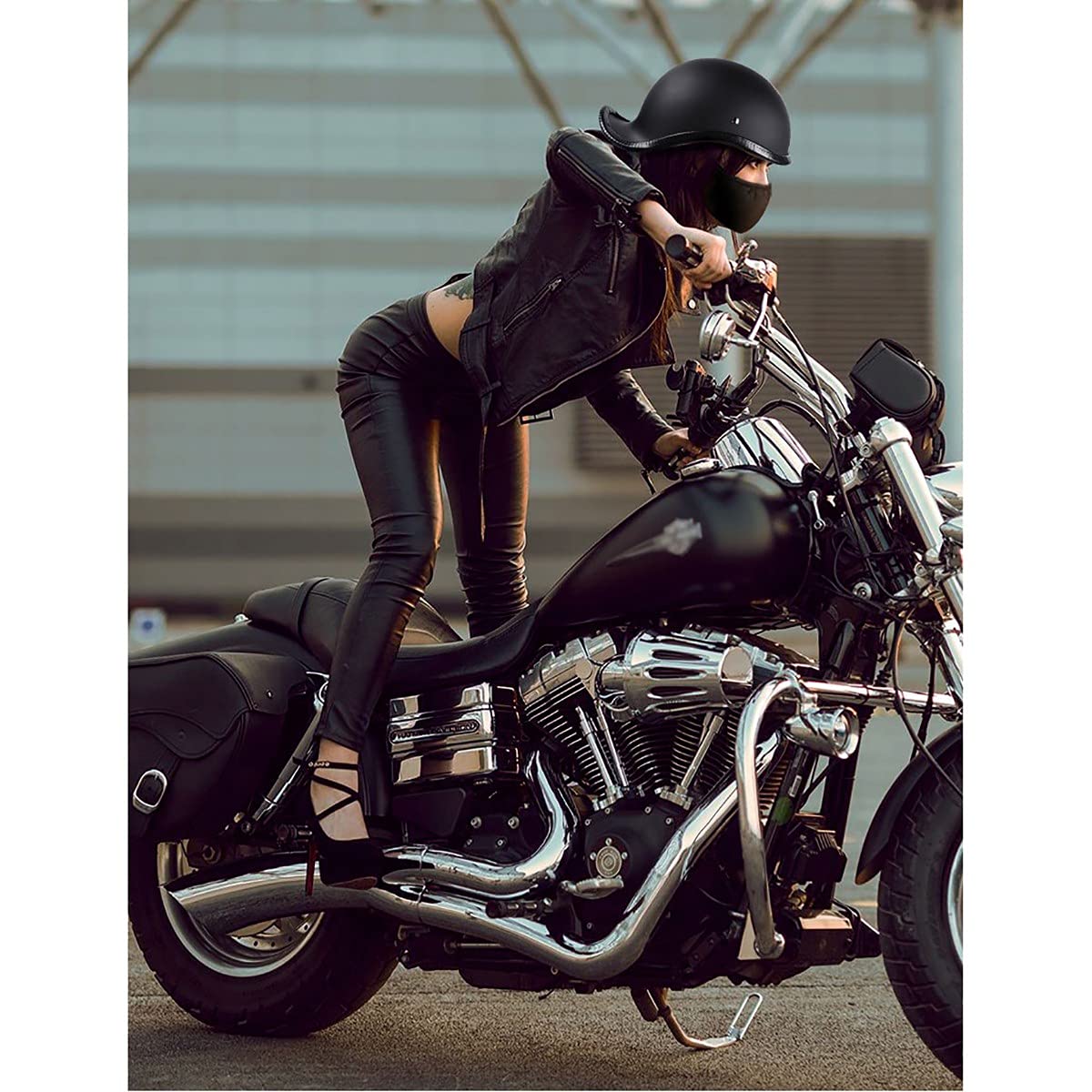 DOT Approved Motorcycle Half Helmet - Retro Open Face for Adults, Street Bikes & Scooters - Safe Riding Gear