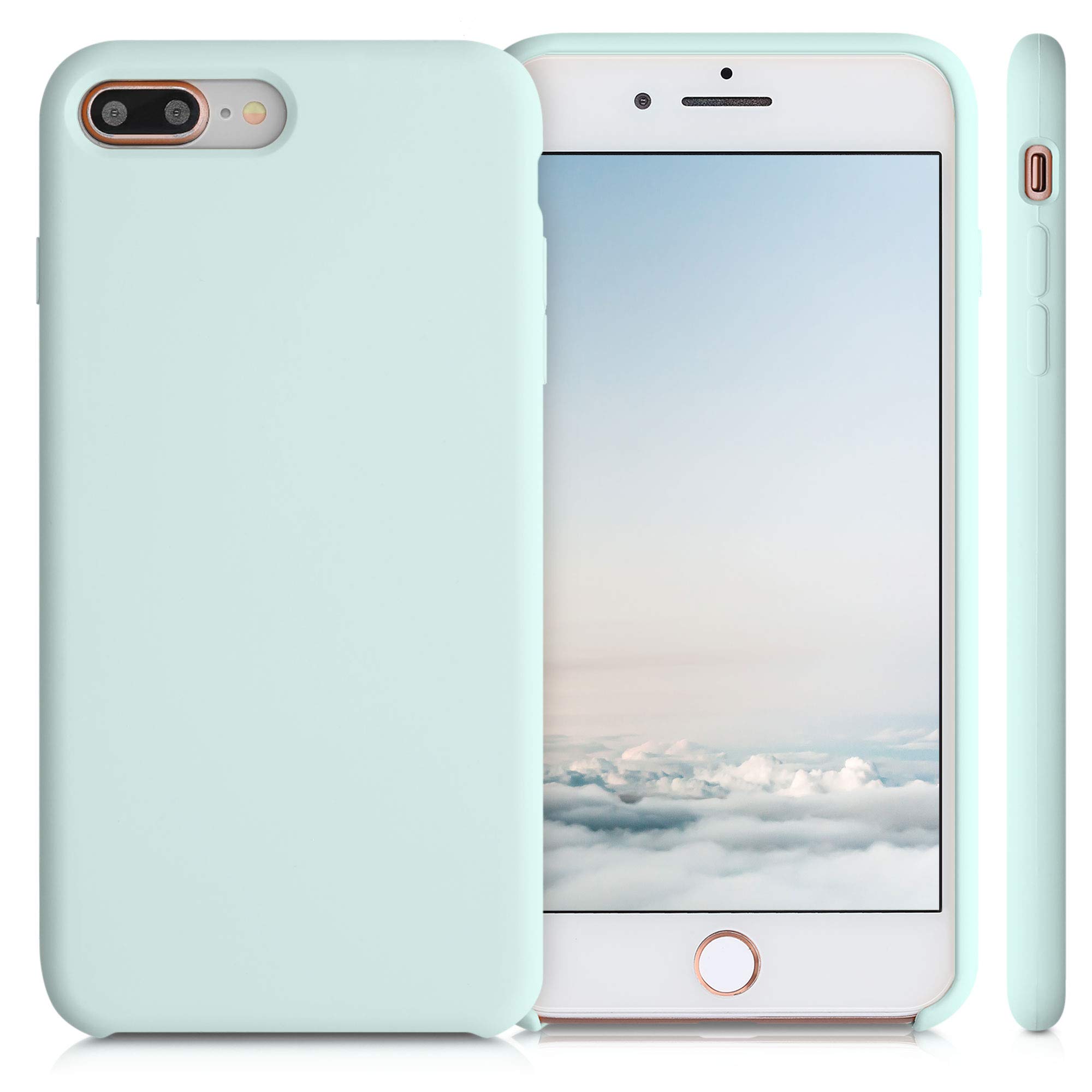 kwmobile Shockproof TPU Silicone Case for Apple iPhone 7 Plus/iPhone 8 Plus - Soft Protective Phone Cover in Cool Mint - Perfect for Everyday Use & Outdoor Activities