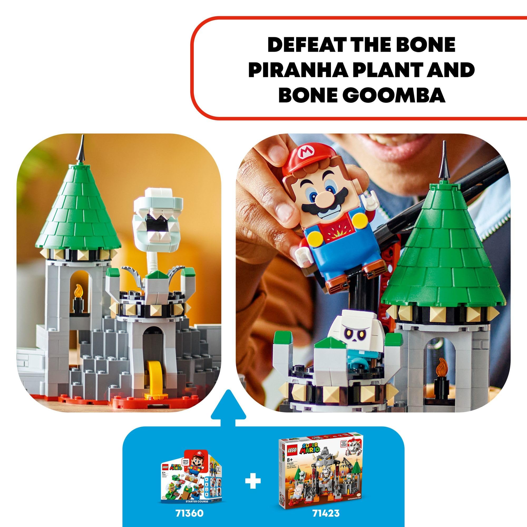 LEGO Super Mario Dry Bowser Castle Battle Expansion Set 71423 - Interactive Building Toy with Bowser & 4 Character Figures - Collectible Playset for Kids Ages 8+ - Perfect for Creative Play, Birthday Gifts & Mario Fans Collection