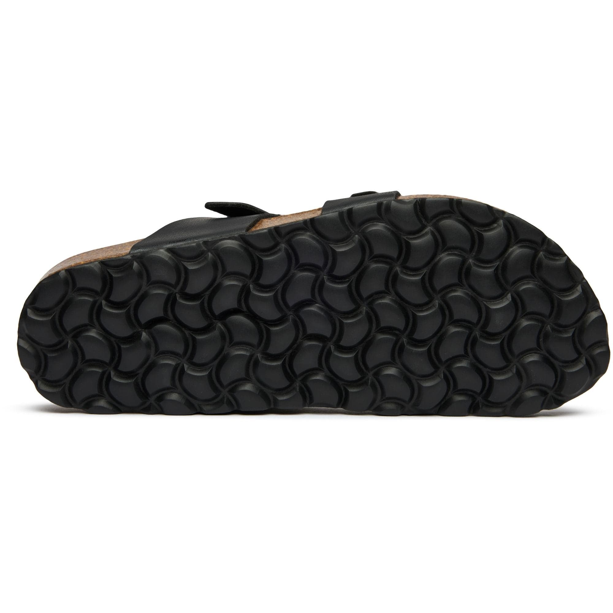Women's Comfort Vegan Leather Sandals with Cushioned Footbed - Black | Casual Walking, Beach, Travel & Everyday Wear