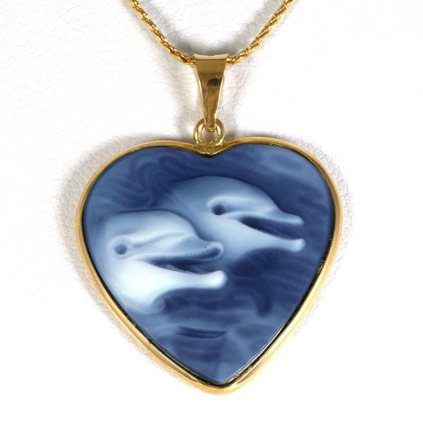 18K Yellow Gold Stone Cameo Necklace - Vintage Elegant Pendant for Women | Perfect for Weddings, Anniversaries & Special Occasions