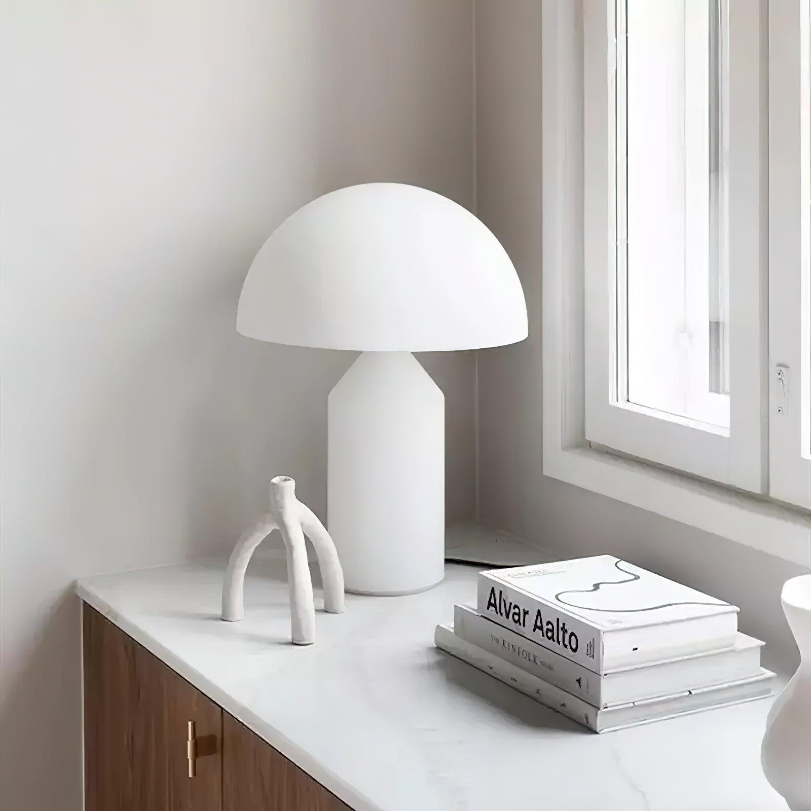 Atollo Glass Table Lamp - Modern LED Nightstand Lamp for Bedroom, Living Room & Office - Elegant Home Decor Lighting