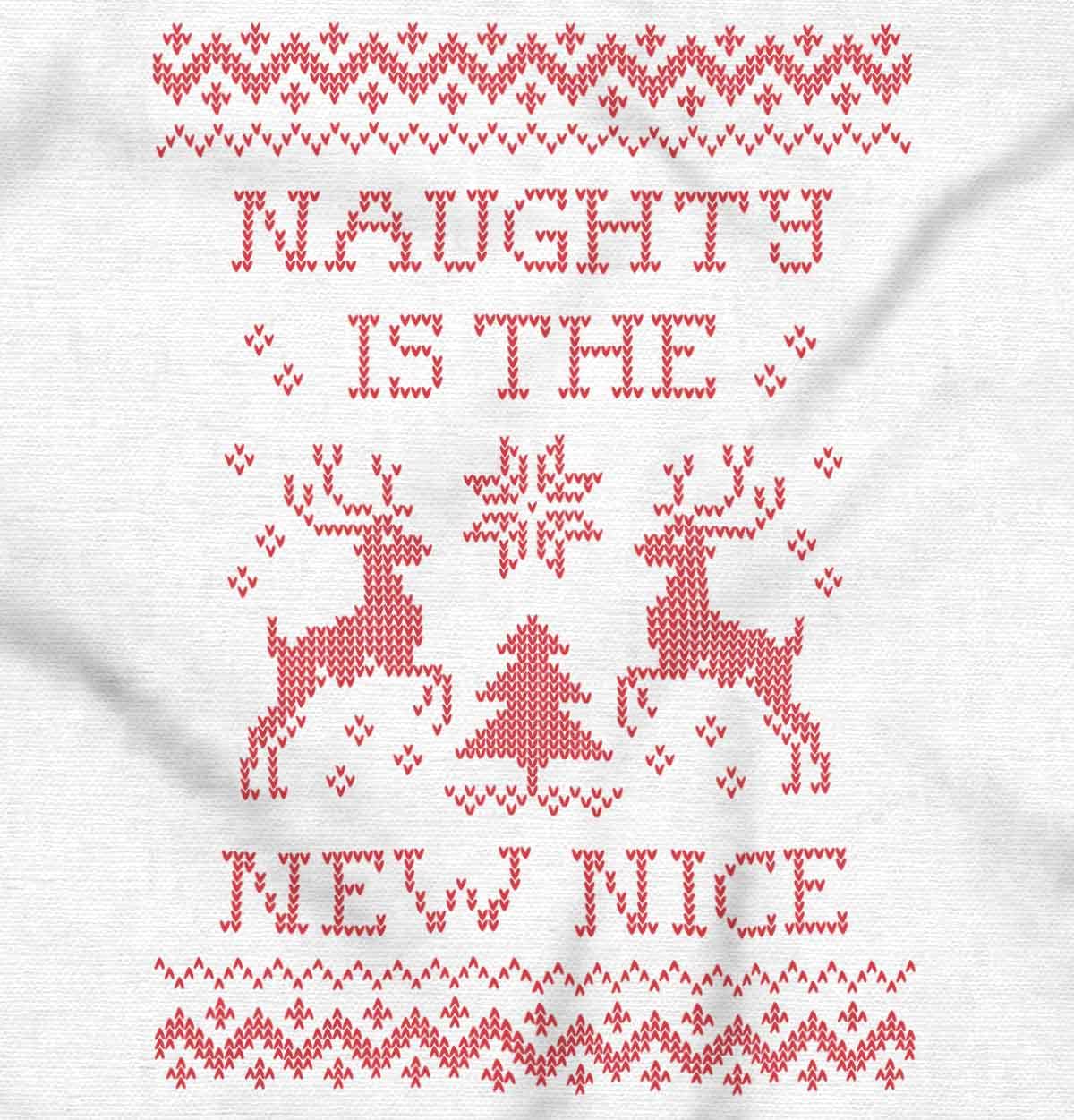 Ugly Christmas Naughty is New Nice Graphic Tee for Women & Juniors | Festive Holiday Party Top | Brisco Brands