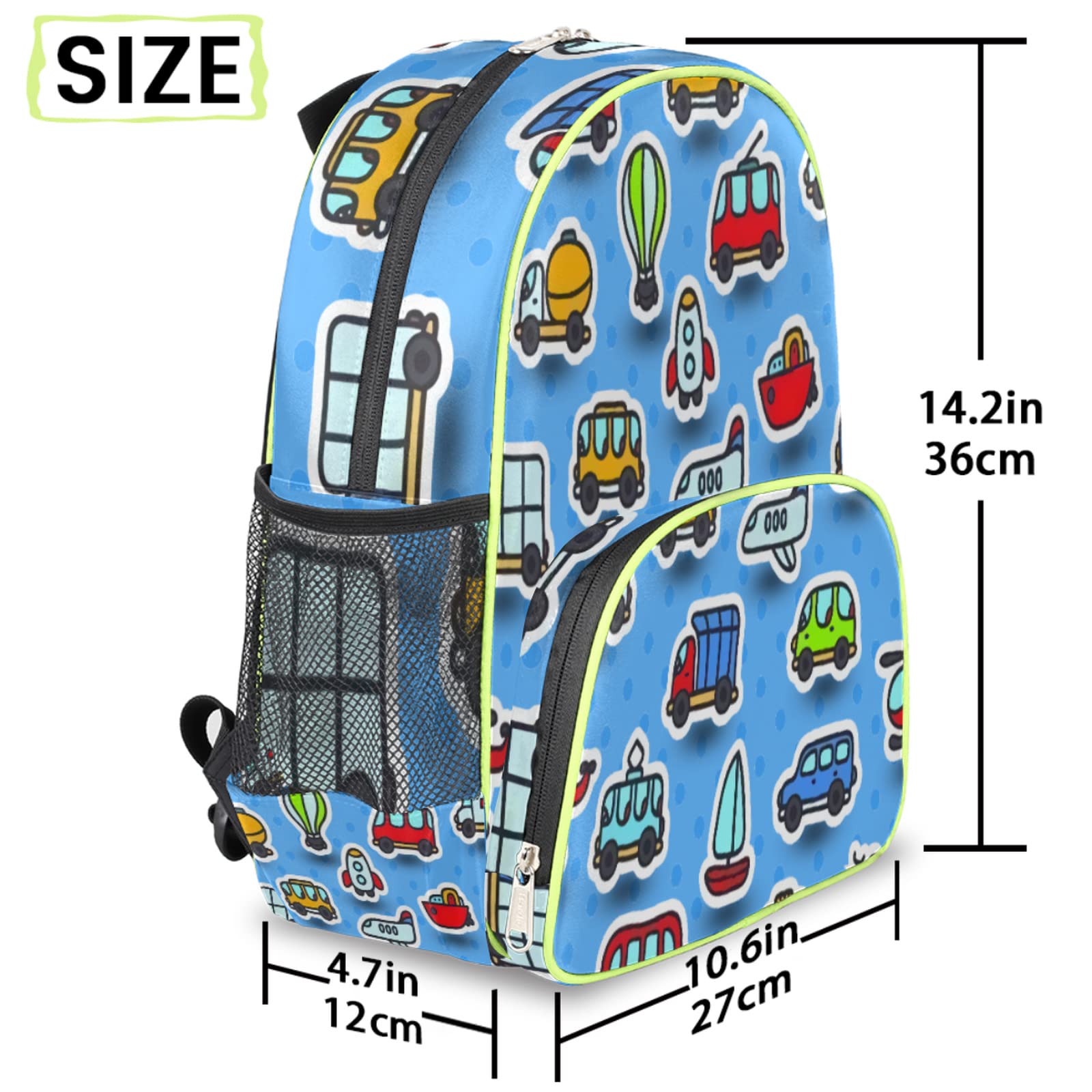 **Rocket Boat Bus Toddler Backpack for Boys & Girls - 14.2 Inch Waterproof Preschool Backpack with Chest Strap - Lightweight Mini Bookbag for Kindergarten, School & Travel - Perfect for Back to School & Daily Adventures**    *(Use Case: Ideal for daycare, preschool, kindergarten, family trips, outdoor activities, and everyday use as a stylish and functional kids' backpack.)*
