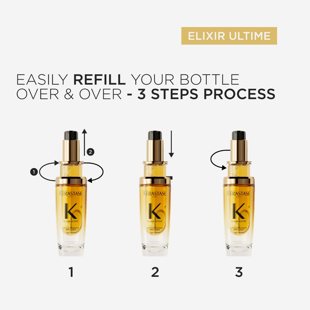 Kerastase Elixir Ultime Original Hair Oil - Nourishing & Shine Treatment for Dry, Damaged Hair - Perfect for Daily Use & Salon Styling