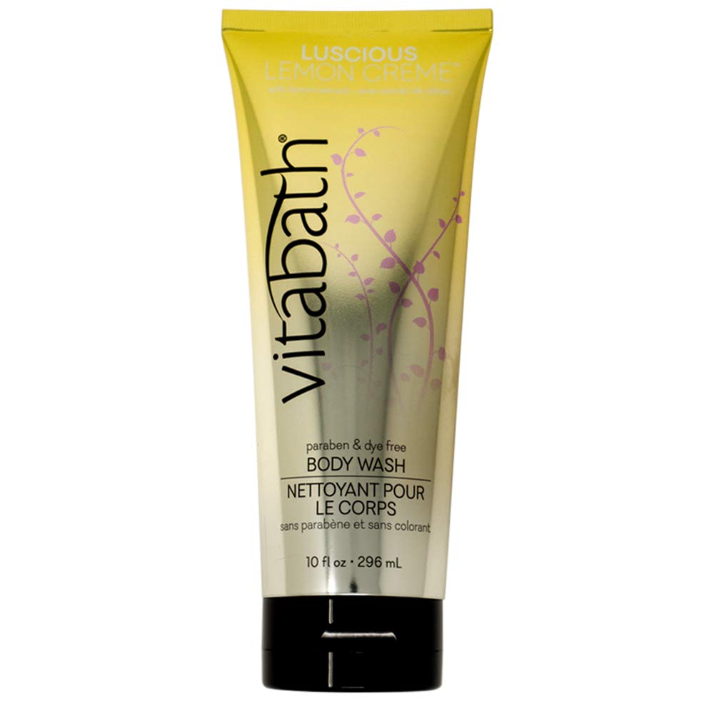 Vitabath Luscious Lemon Creme Body Wash for Men & Women - 10 oz Moisturizing Shower Gel | Refreshing Citrus Scent for Daily Hydration & Relaxation