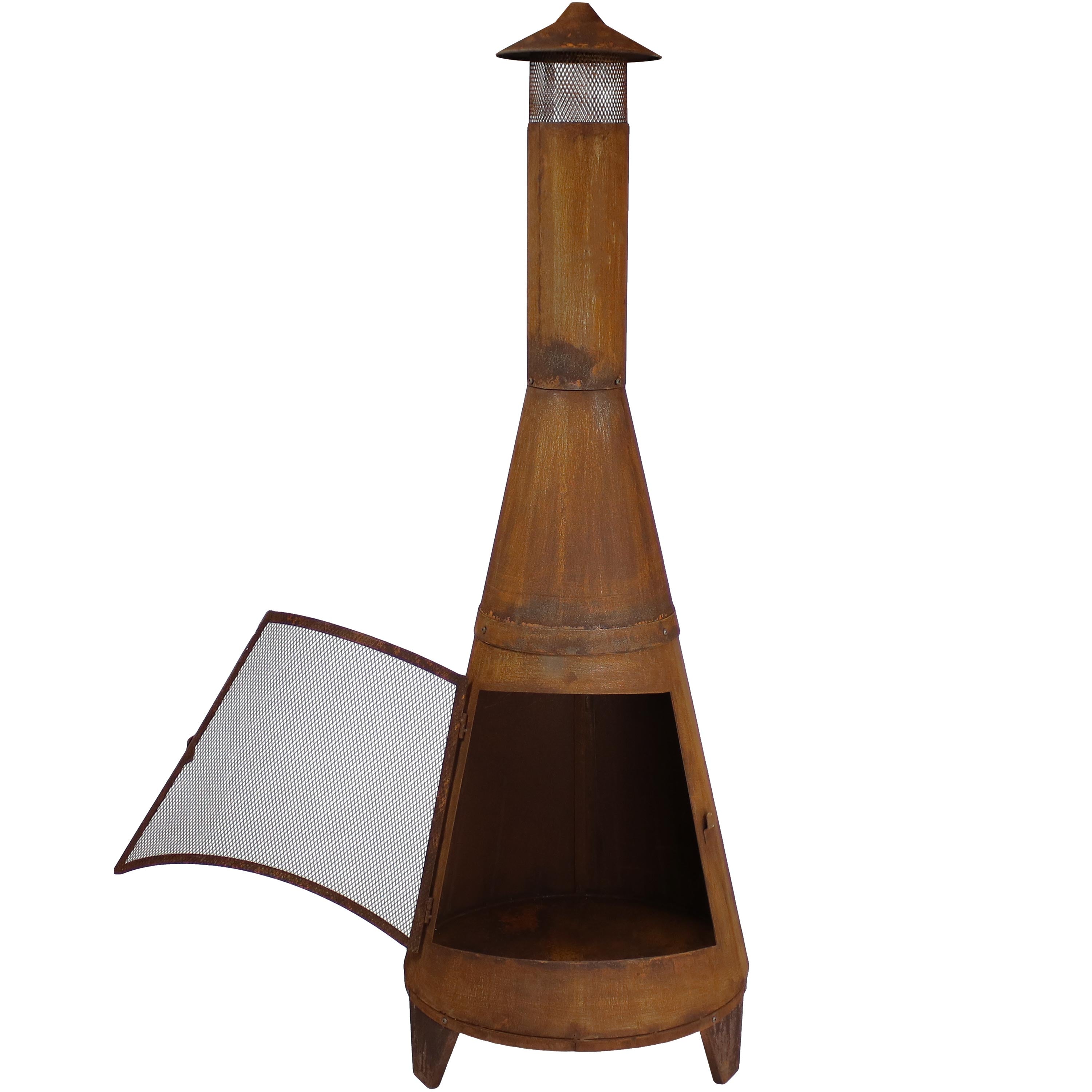 Sunnydaze 70-Inch Outdoor Chiminea Fire Pit with Rustic Finish - Perfect for Backyard, Patio, and Garden Gatherings
