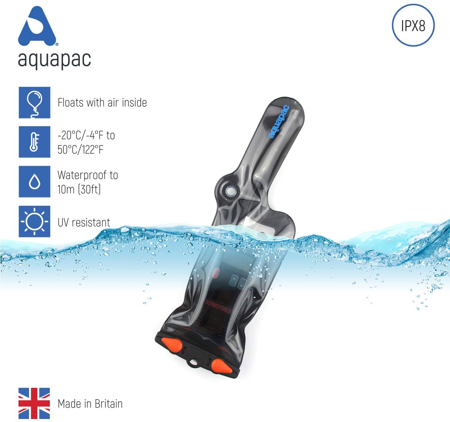Aquapac Waterproof VHF Radio Case - IPX8 Certified Dry Bag for Marine, Boating & Outdoor Adventures - Keep Your Radio Safe in Rain, Splashes & Storms