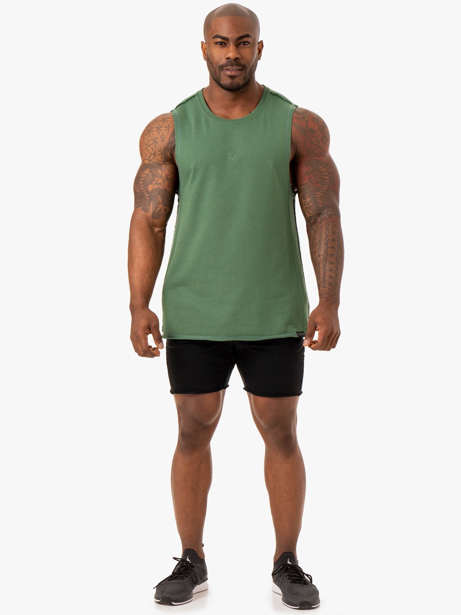 Premium Force Fleece Tank Top for Men - Soft & Breathable Green Workout Shirt - Gym, Running & Outdoor Activities