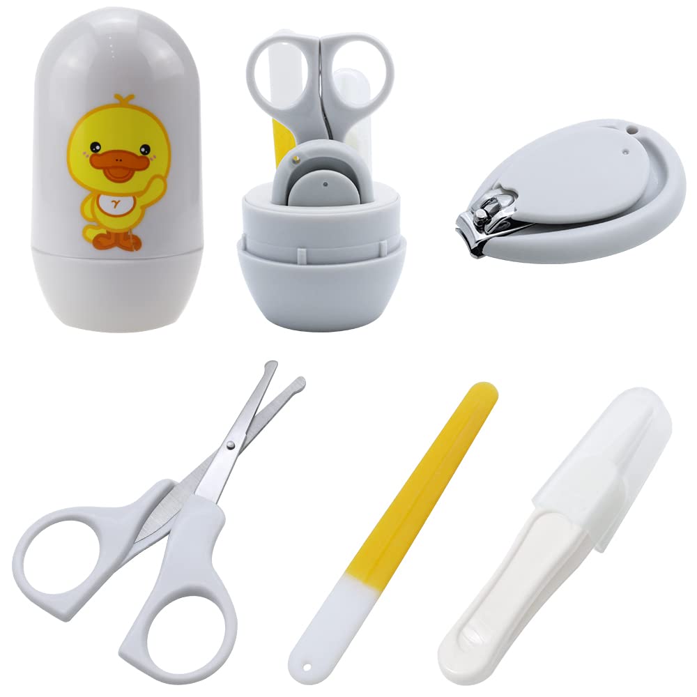 NewZC 4-in-1 Baby Manicure Kit with Safety Nail Clippers, Scissors, Nail File & Nasal Tweezers | Penguin Design Baby Nail Care Set for Newborns & Toddlers | Perfect for Travel, Home & Diaper Bag Essentials