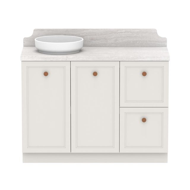 ADP Mabel Floor Standing Vanity with Premium Solid Surface Benchtop - Modern Cherry Pie Finish Bathroom Vanity for Master Bedroom & Guest Bathroom