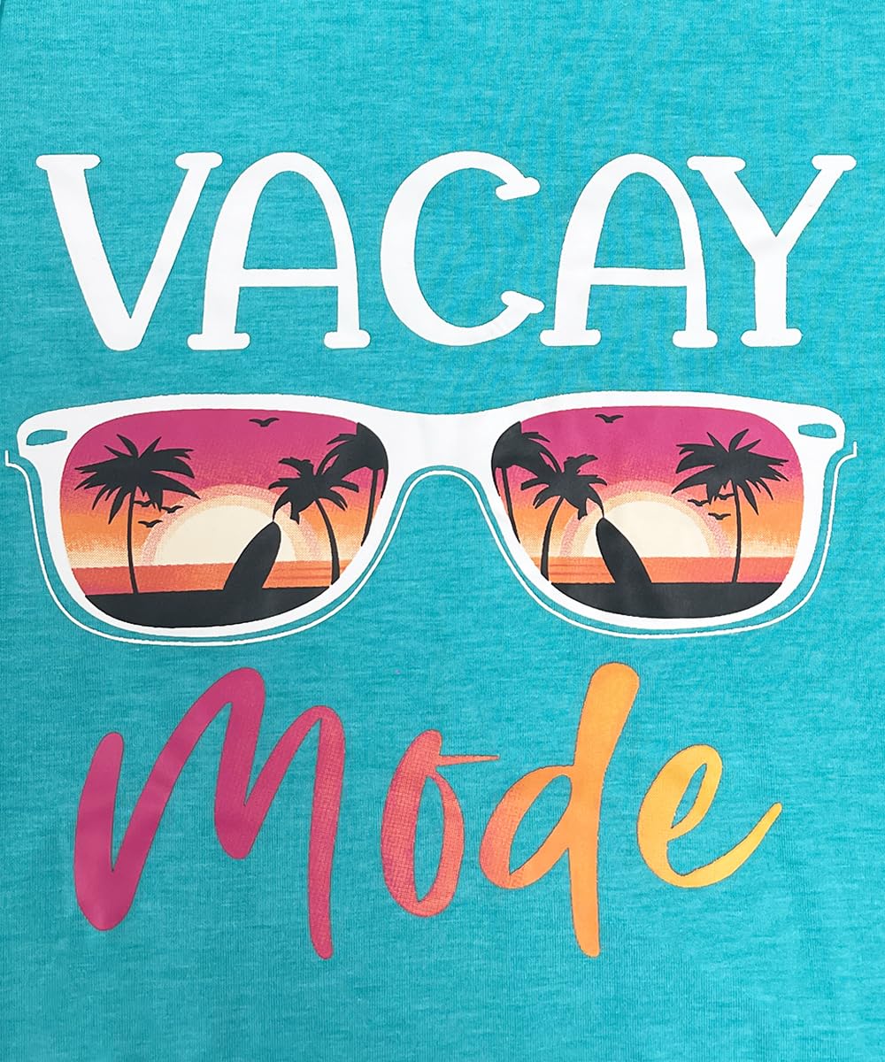 Vacay Mode Women's Summer T-Shirts - Casual Short Sleeve Beach Top for Hawaii Vacation, Cruise Getaway & Holiday Travel | Perfect for Beach Outings, Pool Parties & Tropical Adventures
